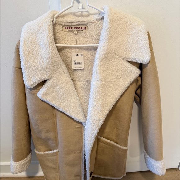 Free People Diogo Faux Fur Trim Coat XS - Picture 4 of 4